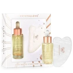Clear Quartz Crystalized Set: Serum + Gua Sha